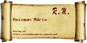 Reizman Mária névjegykártya